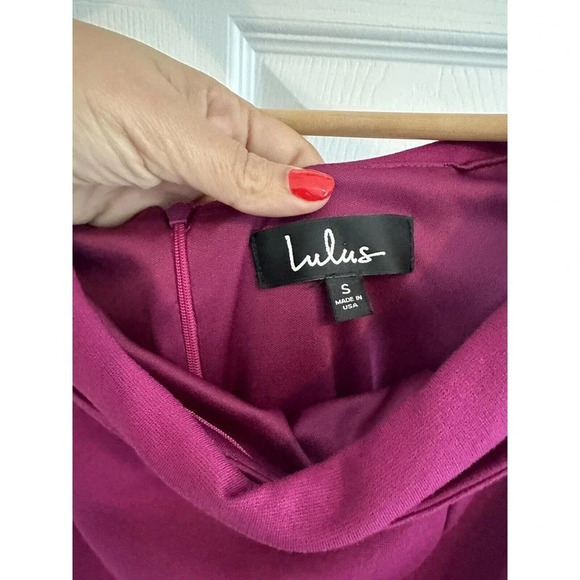 Lulus Season Of Fun Magenta Off The Shoulder Skater Fit and Flare Dress Size S - Picture 7 of 10